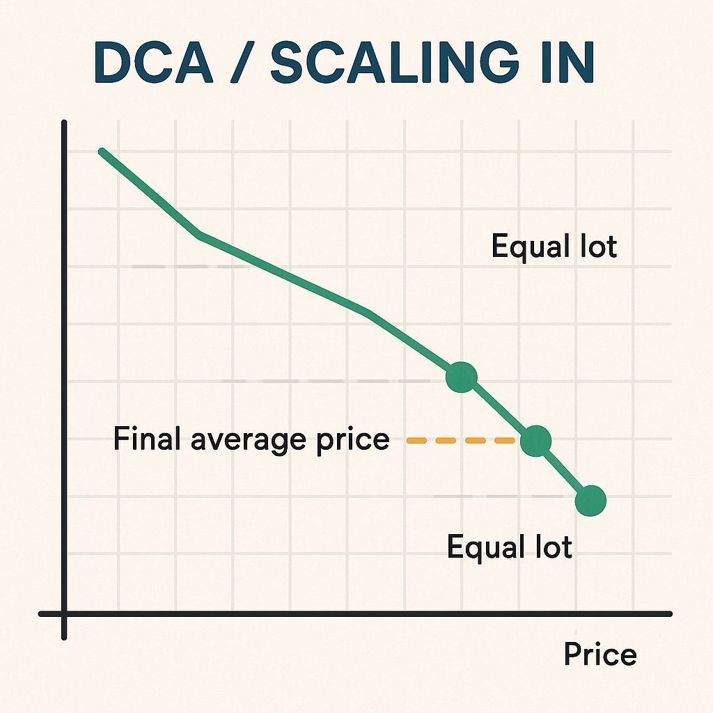 Chart illustrating Dollar-Cost Averaging (DCA) methodology.
