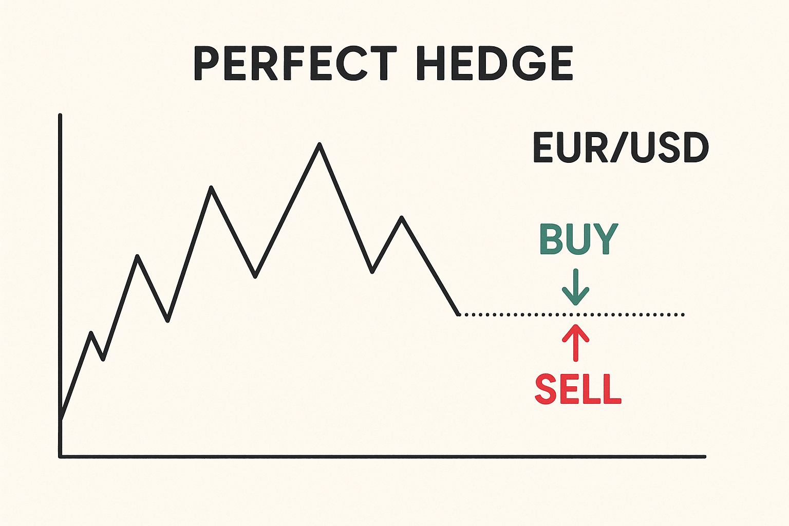 Diagram illustrating the Perfect Hedge strategy for EUR/USD.