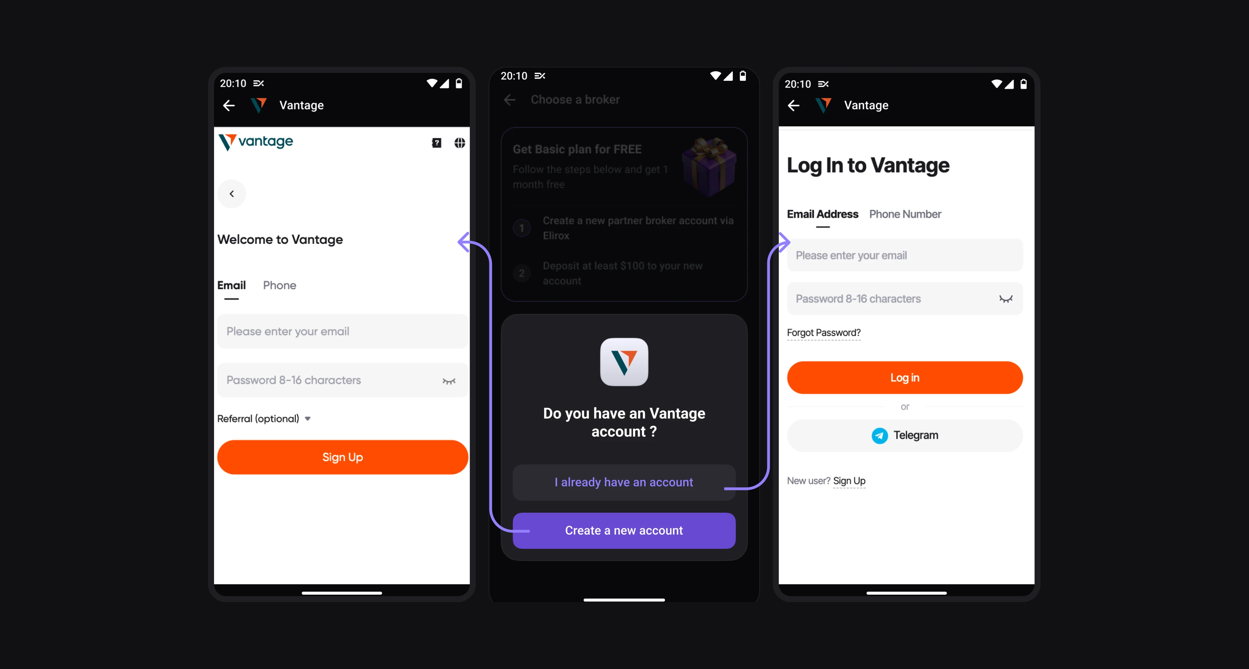 How to Connect a Vantage Account
